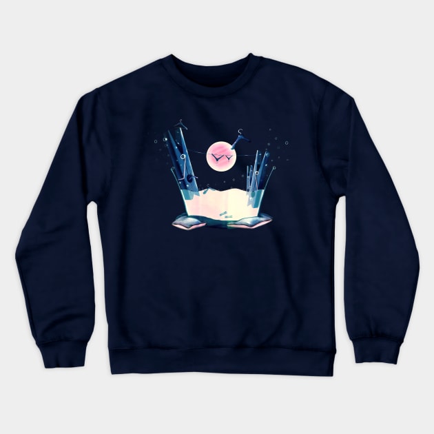 Moon Wash Crewneck Sweatshirt by schwebewesen